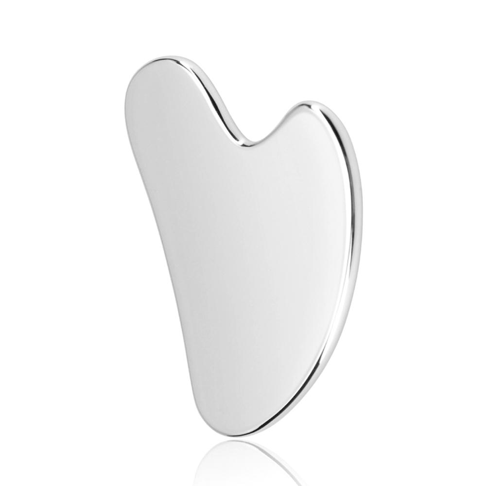 

1Pc Gua Sha Facial Tool Stainless Steel Guasha Massage Tool Natural Universal Facial Silver Metal Gua Sha Board Beauty Skin Care