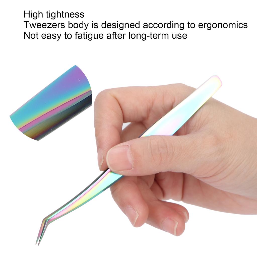 Curved Tip Eyelash Tweezers Stainless Steel Grafting Lash Extension Tweezer Nipper