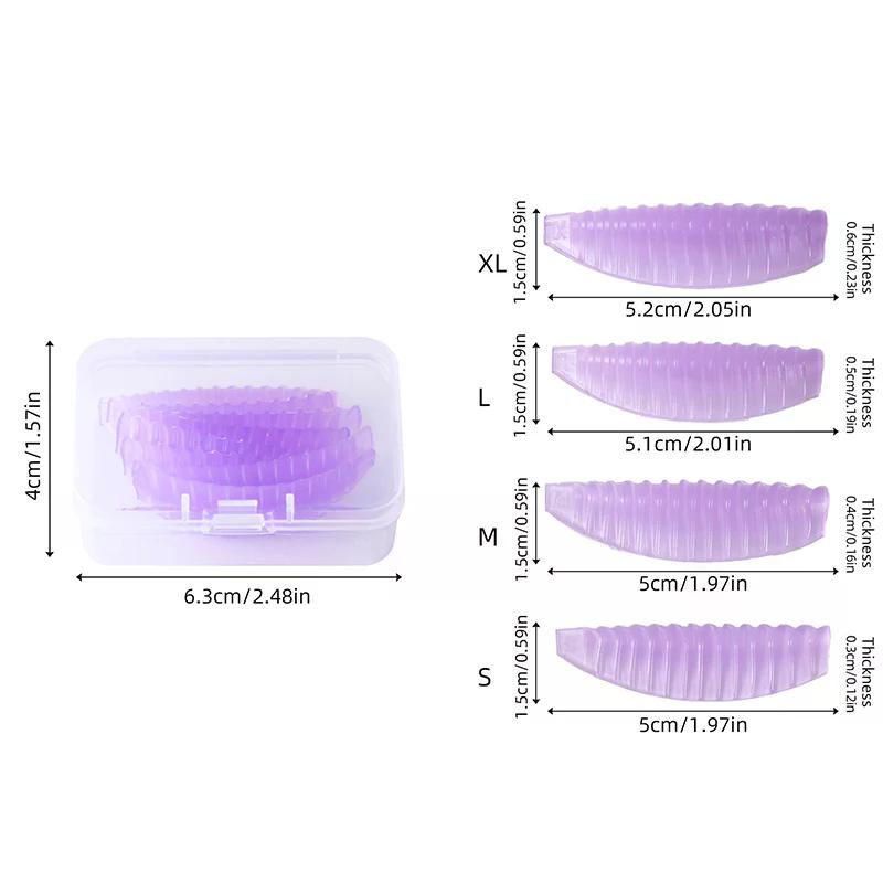 4pairs Reusable Eyelash Lifting Silicone Lamination Pad Vertical Stripe Perm Rods 3d Lashes Extension Curler Makeup Tool