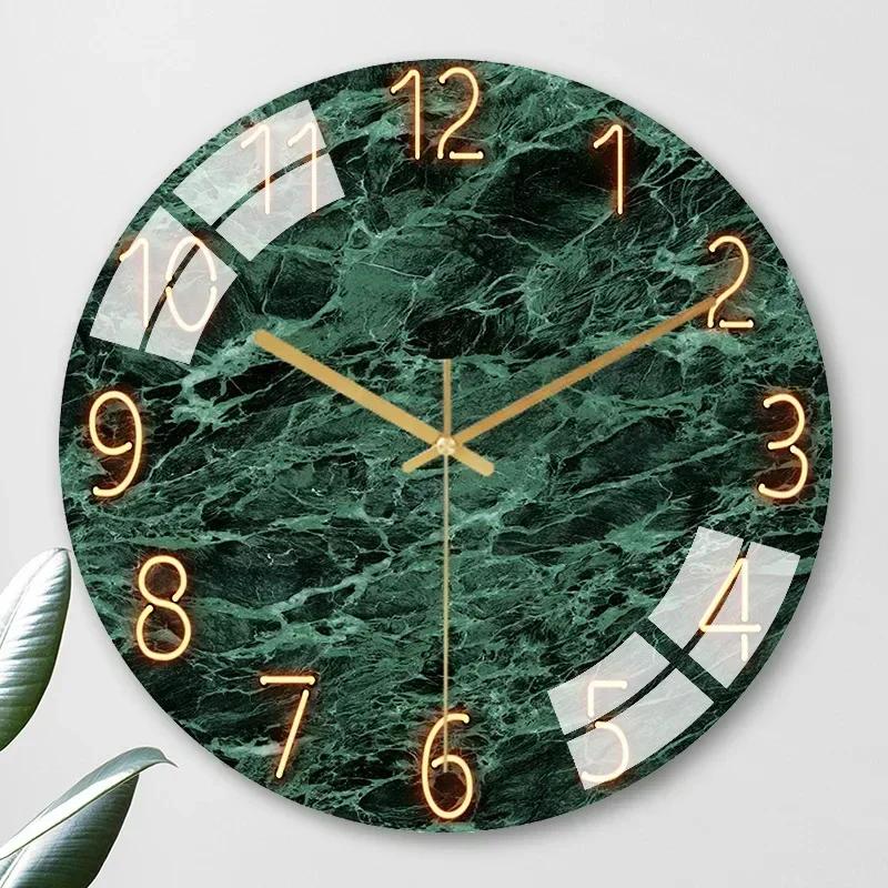 30cm glass living room wall clock quartz clock wall watch modern simple silent clock, fashionable