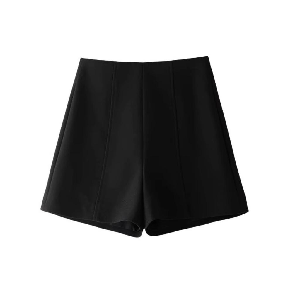 Women's Simple High Waist Shorts, Back Zipper Design, Casual Daily Commute & Dating Shorts