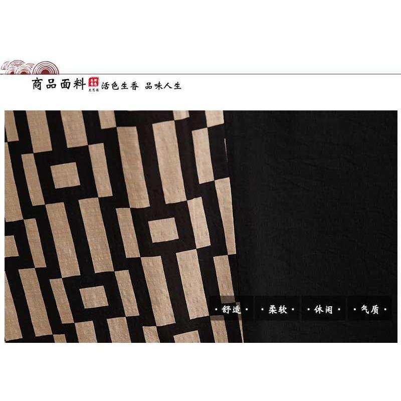 Summer New Printing Thin V-neck Short-sleeved Color Collision Splicing Black Long Dresses