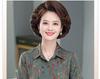 Mom's Spring & Autumn Long-Sleeve Mulberry Silk Shirt for Stylish Middle-Aged & Elderly Women