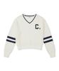CLOVE [26Ss Clove] Net Weave V-Neck Knit (Ivory)