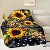 3D-Druck Blumenmotiv Sonnenblumen Weiche Flanelldecke für Bett Schlafzimmer Sofa Picknick, Überwurfdecke zum Zudecken Outdoor-Freizeit Nickerchen