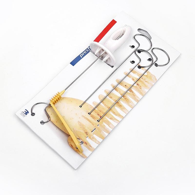 Draaiende Aardappelsnijder Roestvrij Staal Plastic Gedraaide Aardappelschijfjes Snijder Spiraal