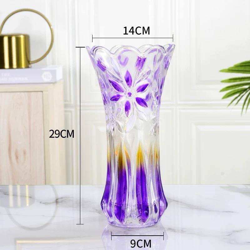 Luxuriöse, leicht transparente Glasvase für frische Blumenarrangements – Kreative hydroponische Heimdekoration