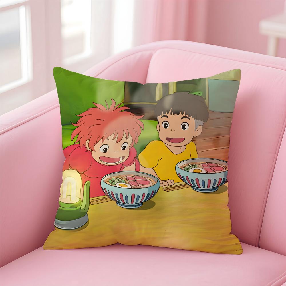 PPonyo Cushion Cover Pillow Case Soft Friendly Fabric Concealed Zipper