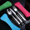 3Pcs Hot Portable Travel Cutlery Stainless Steel Western Style Steak Knife Fork Spoon Complete Set Of Tableware Home Use Outdoor