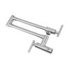 Pot Filler Faucet Copper Wall Mounted Universal Rotating Double Handle Folding Faucet Single Cold