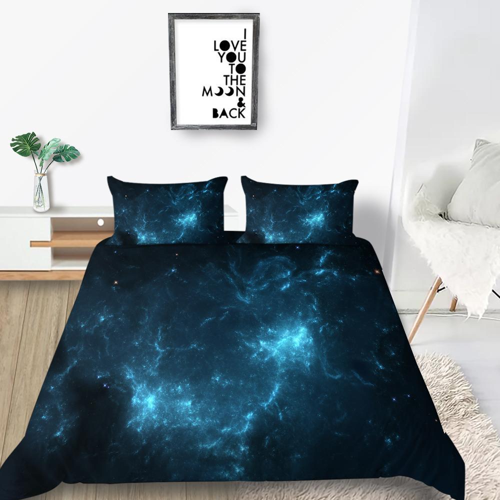 Star Printing Bedding Single Double Bed Full Size 3D Microfiber Universe Printing Pillowcase and Quilt Cover 2/3 Comfortable Home Decoration