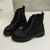 Thick-soled short boots British style thin large size women's boots Foreign trade heightening Martin boots 2025 autumn and winter new casual thick hee