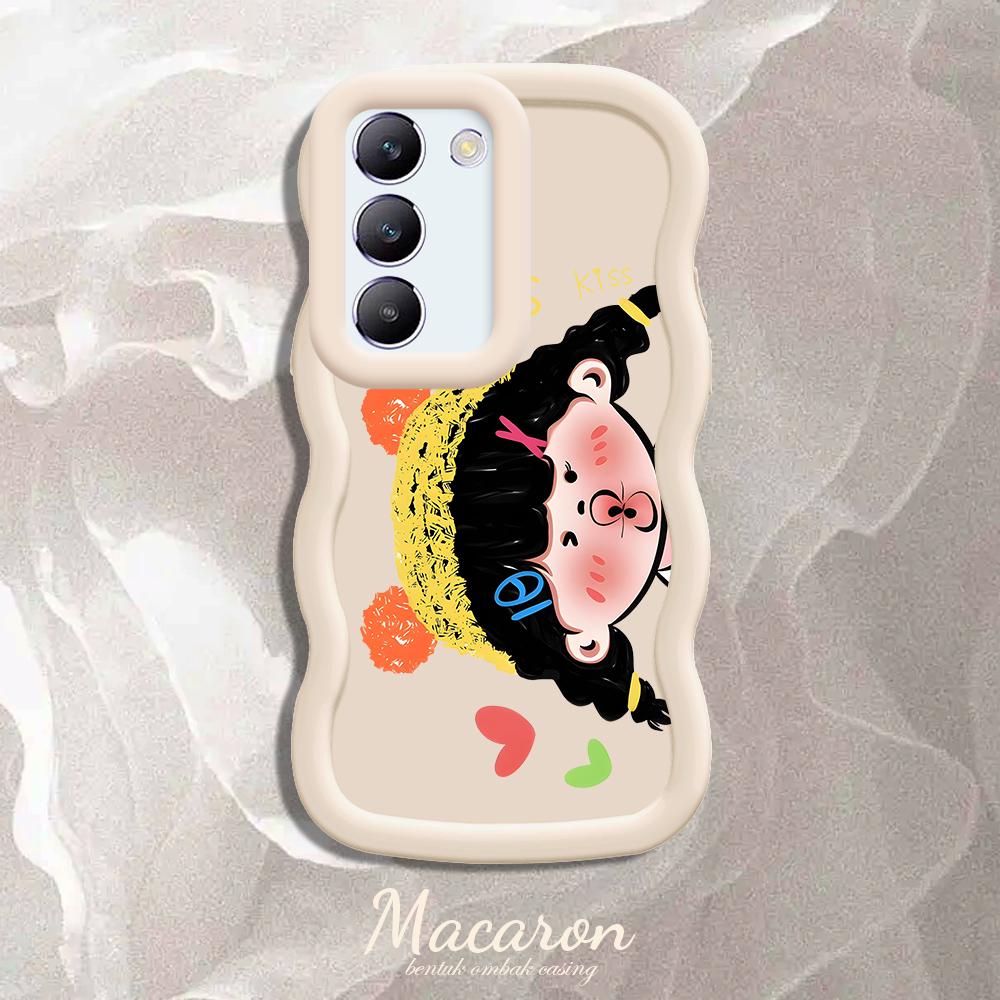 Painted Pattern Big Wave Edge Soft Silicone Material Macaron Phone Case Shockproof Protective Rubber Casing for OnePlus Vivo Motorola Moto
