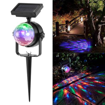 Solar Power Lamp LED Projector Light Colorful Rotating Solar Light Outdoor Garden Lawn Lamp Home Cou
