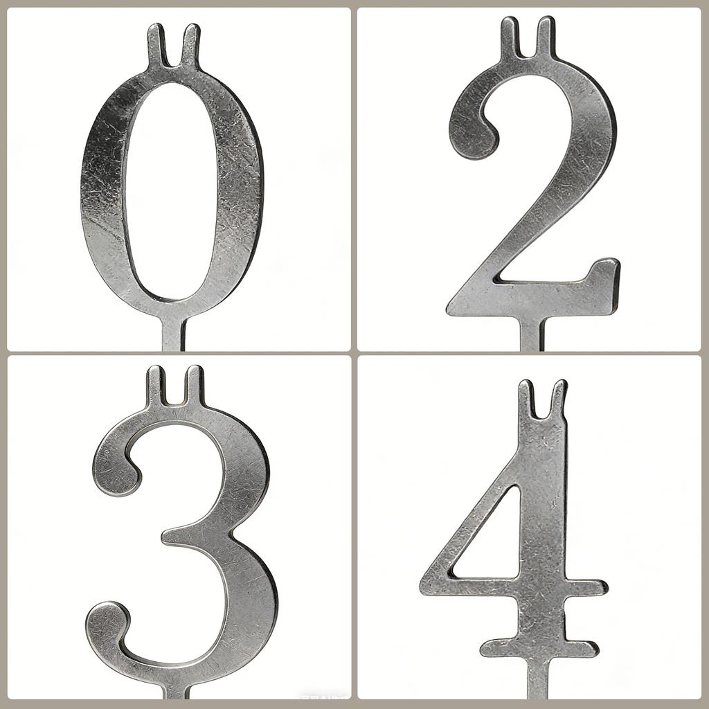 10pc 0-9 Number for Cake Topper Gold Silver Reusable Number Birthday Candle Holder Set for Anniversary Wedding Party Celebration
