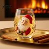 Kreativní vánoční dárek Sklenice bez stopky s motivem Santa Clause Dekorativní sklenice na pití Sváteční dekorace stolu Průhledný hrnek na vodu pro sezónní