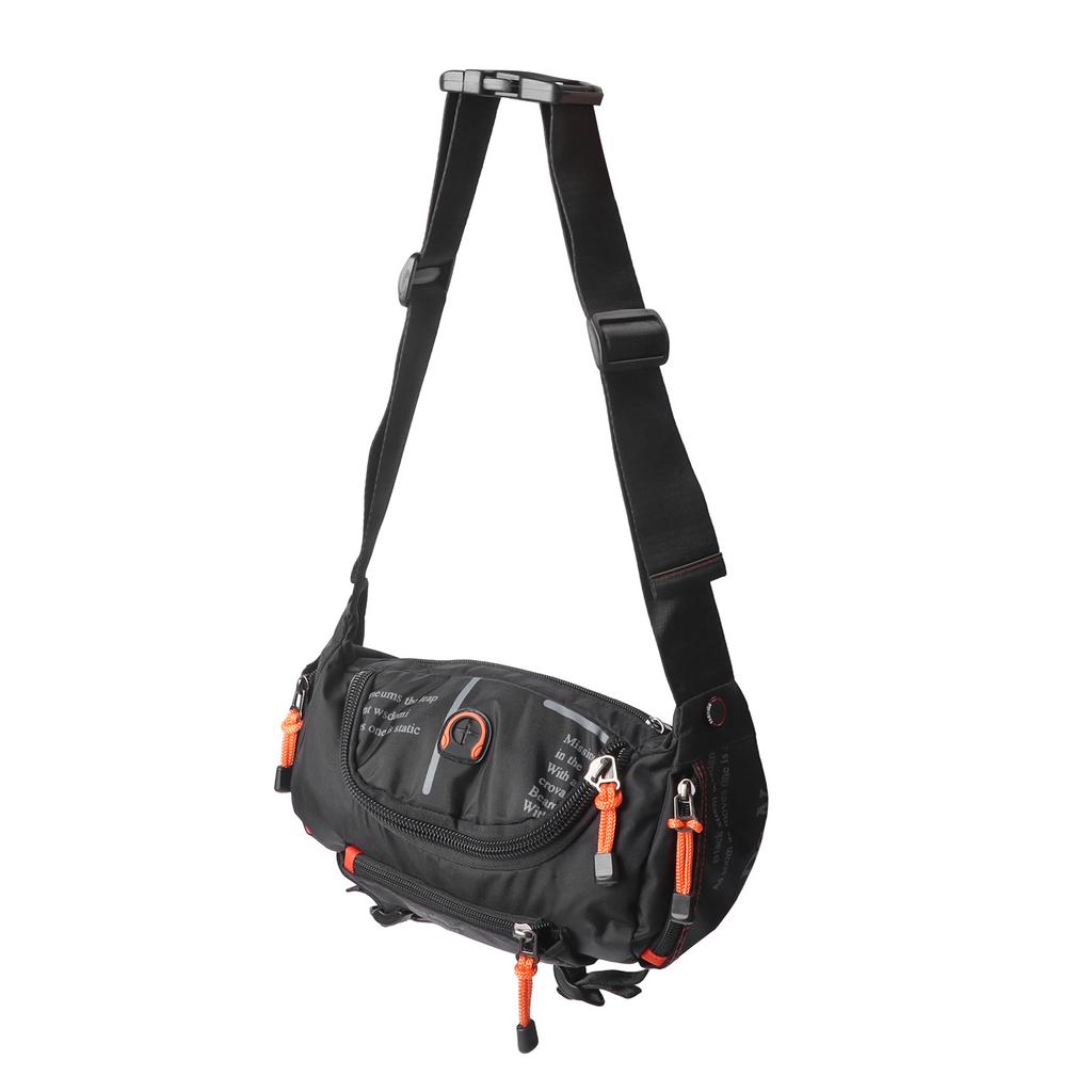 Men Large Crossbody Fanny Pack Belt Bag with Zipper Pockets Adjustable Strap Waist Pack for Outdoors Travel Casual Black