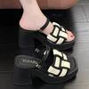 Square Heels 9CM Open Toe Sandals for Women Vintage  Designer On Offer Luxury 2025 Casual Summer Woman Shoes  Beach Shoes