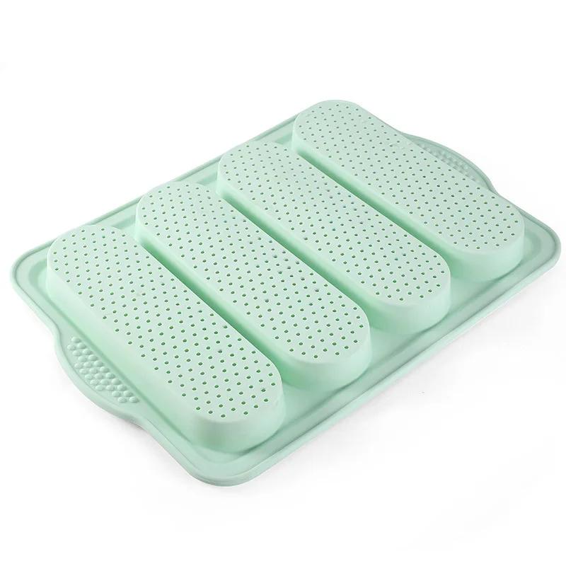 1PCS 4 Grids Silicone Mold French Bread Baking Mold Bread Baking Tray Nonstick Cake Baguette Mold Pans Bread Baking Tools