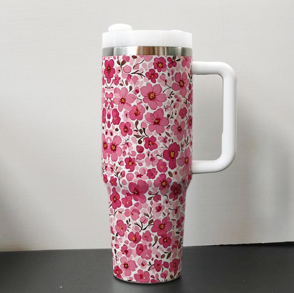 Flower Tumbler 40oz Ice Cup Large Capacity Car Cup Beer Cup