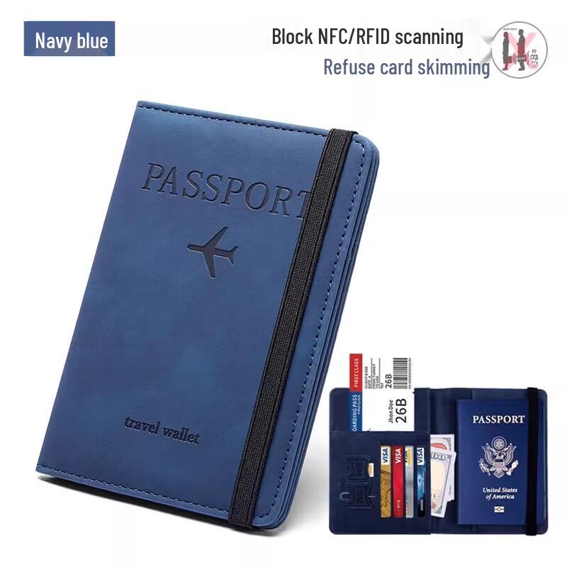 Кожаный держатель для паспорта и документов Tiemuyun с защитой RFID