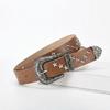 Rivet Western Studded Belt Solid Color Star Waistband Harajuku Y2K Punk Belt  Nightclub Party