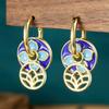 New Ethnic Style Retro Cold Enamel Earrings 925 Premium Earrings New Chinese Earrings