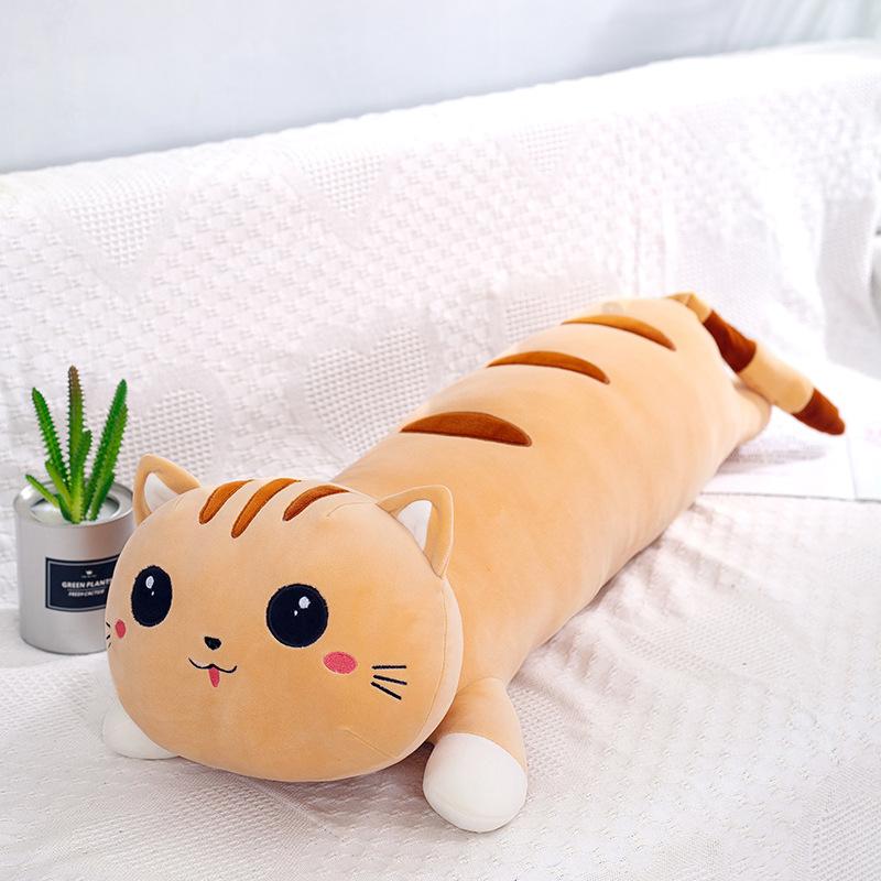 Soft Down Cotton Happy Cat Throw Pillow Plush Toy Creative Big Party Cat Lie Pillow Birthday Gift