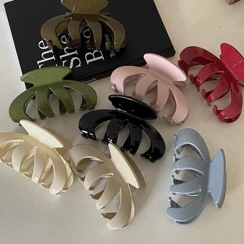 Luxury Pumpkin Claw Hair Clip for Thick Hair - Large Size Updo Shark Clip for Women