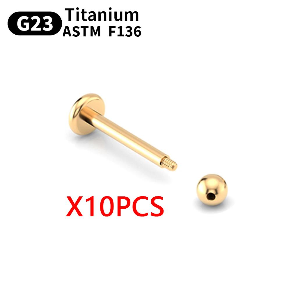 10 Stück Augenbrauen Piercing Schmuck Labret Lippenstecker G23 Titan Septum Piercing Nasenring C-Stab Körperschmuck Für Frauen
