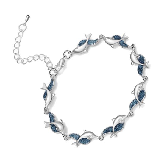 Bracelet Dolphin Charm Jewelry Gift Alloy Women Fashion Dolphin Chain Bracelet for Banquet Party