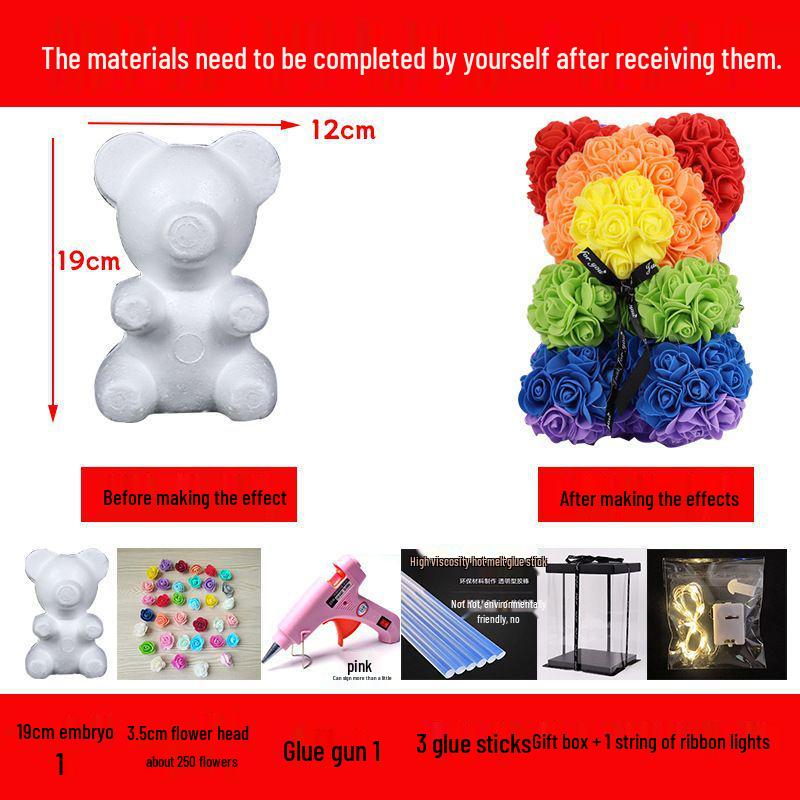 DIY Rose Bear Kit: Creative Foam Bear for Girlfriend's Birthday or Valentine's Day.