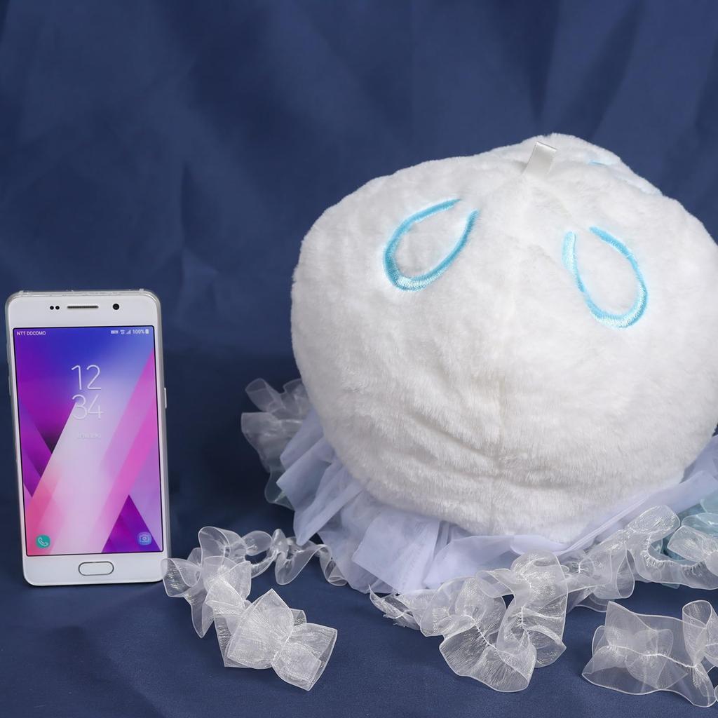 Takeoff Plush Toy Sweet Jelly (Jellyfish) M White & Blue