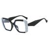 1pc Women's Color blocked Square Rivet Fashion Glasses Retro Cool Transparent Lens Holiday Street Back to School Accessories