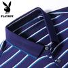 PLAYBOY Men's Silk Blend Striped Polo Shirt
