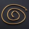 Classic Round Snake Bone Chain Stainless Steel Rolo Necklace for Women and Men Silver and Gold Color Plated Choker Metal Jewelry