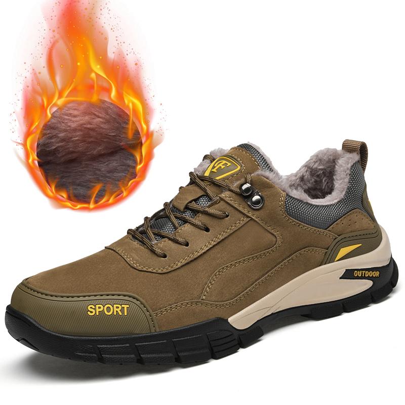 Fashion Suede Leather Men Hiking Shoes Outdoor Trail Trekking Sneakers Men Non-slip Breathable Climbing Shoes Men Mountain Sports Shoes