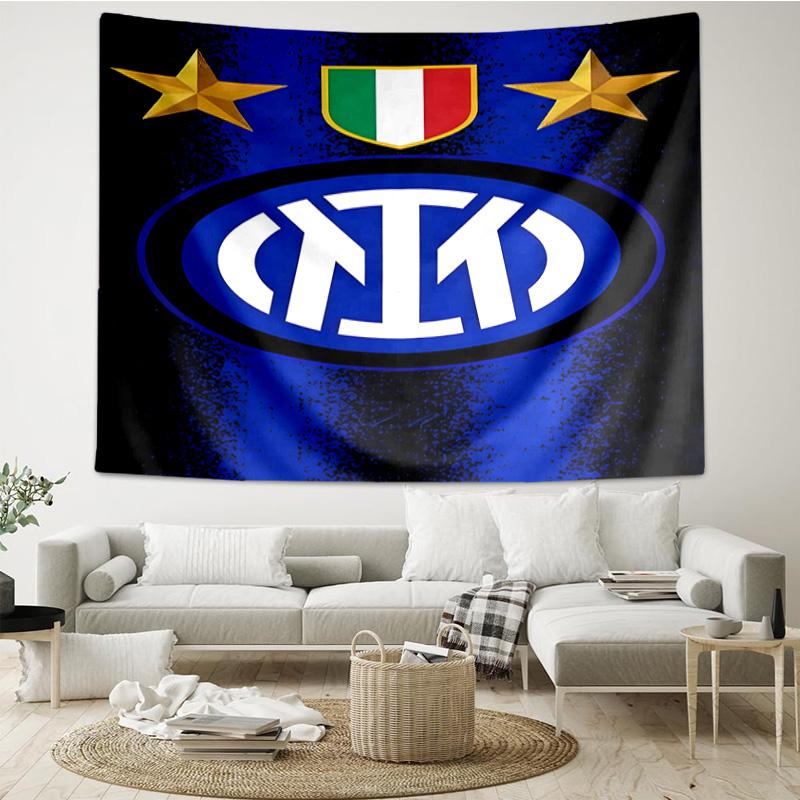 1PC Inter FC Crest Printed Tapestry Room Decoration Wall Hanging for Living Room Bedroom, dormitory, Birthday and Christmas gifts