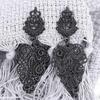 Pierced Women Boho Long Fashion Hollow Earrings Zinc Zinc Alloy Leaves Dangle Earrings