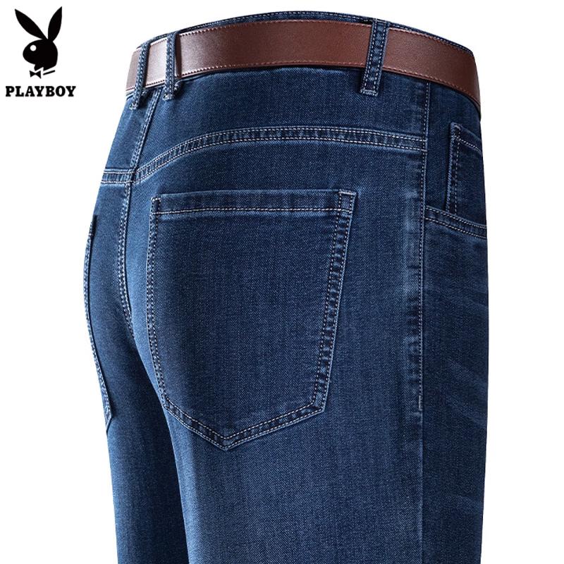 Playboy Men s High-Waist Straight Fit Elastic Jeans 30