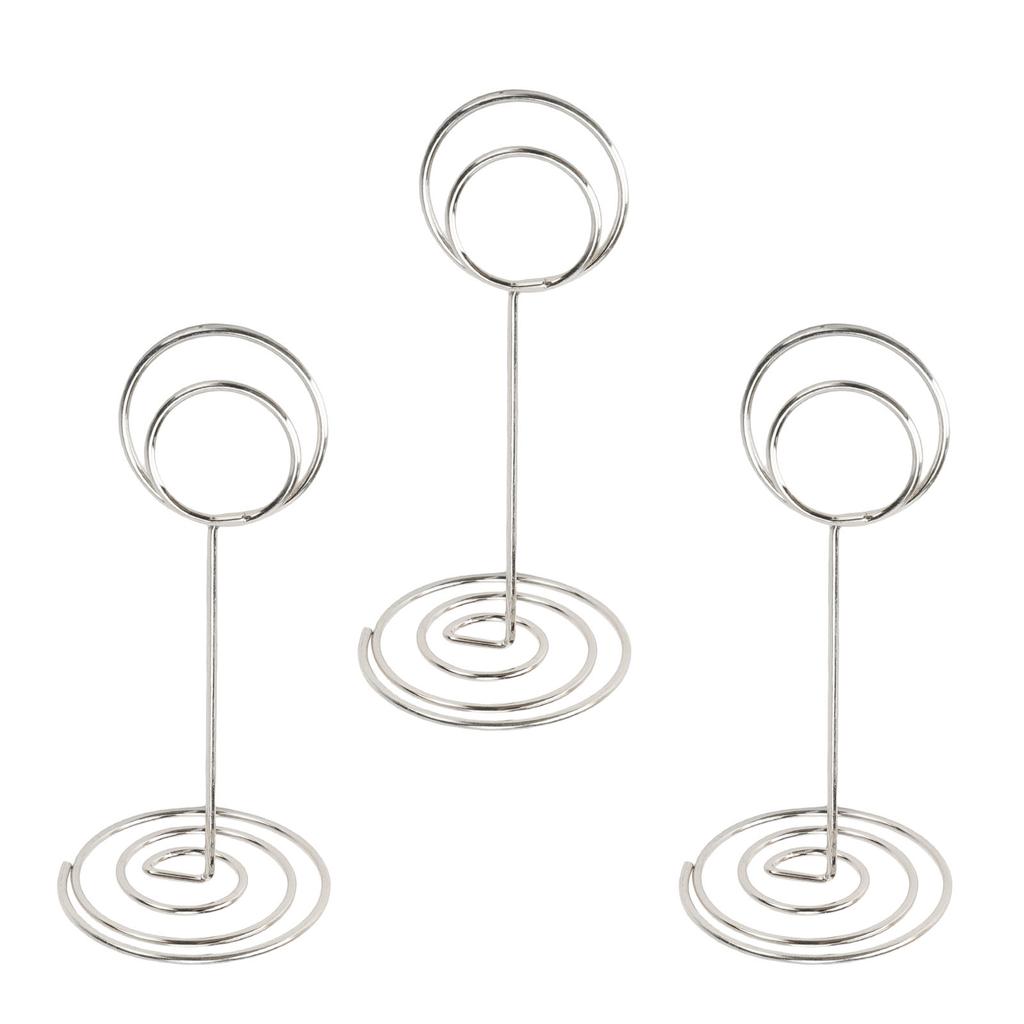 20 Pcs Table Number Holder 85mm Round Iron Place Card Holder Desktop Photo Memo Stand for Wedding Party Graduation