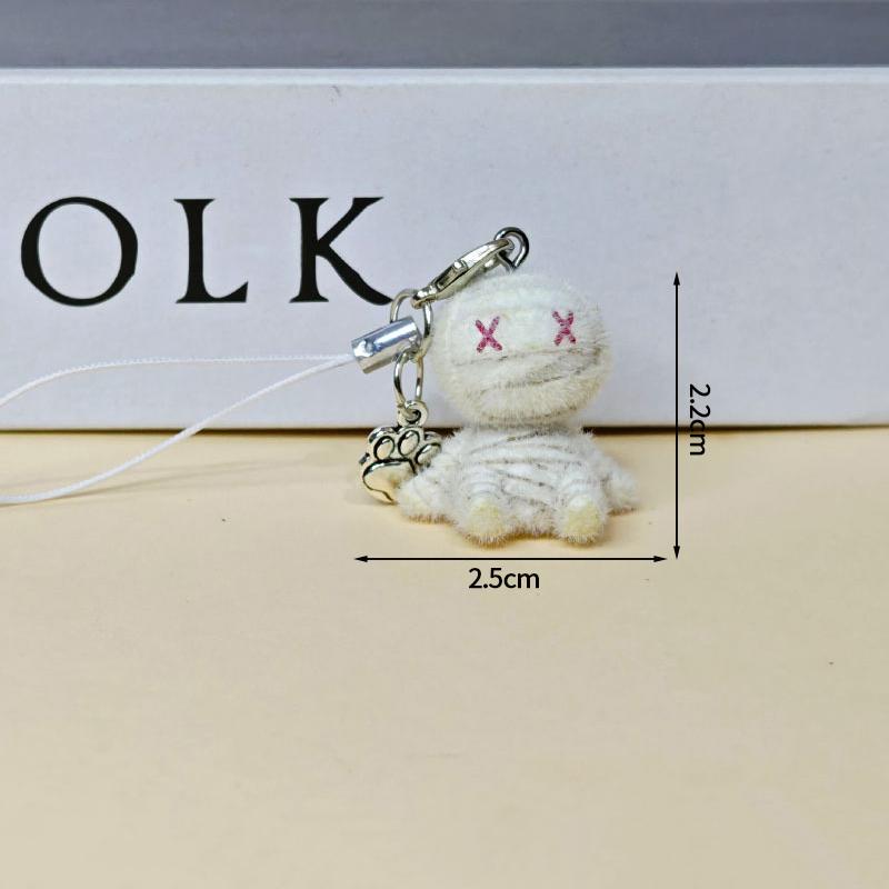 Halloween Rocking Keychain Toys Pumpkin Black Cat Acrylic Bag Pendant Backpack Mobile Phone Charm Holiday Party Kids Funny Gifts
