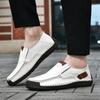 Men Leather Shoes 2025 Handmade Leather Men Shoes Casual Comfortable Slip on Loafers Flats Moccasins Walking Shoes High-quality