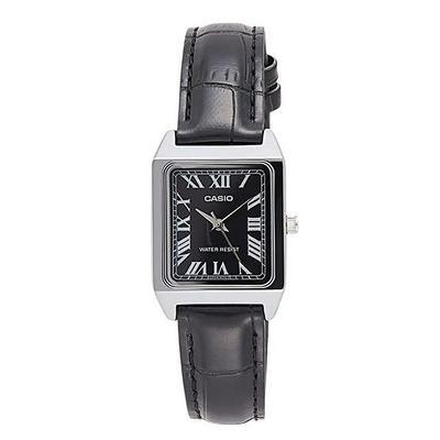 Standard Analog Leather Strap Black Dial Quartz LTP-V007L-1B Women's Watch