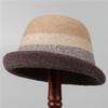 Hat Female Color Matching Warm Wool Woolen Crimping Basin Hat Hepburn Style Elegant Versatile Mother Bucket Hat