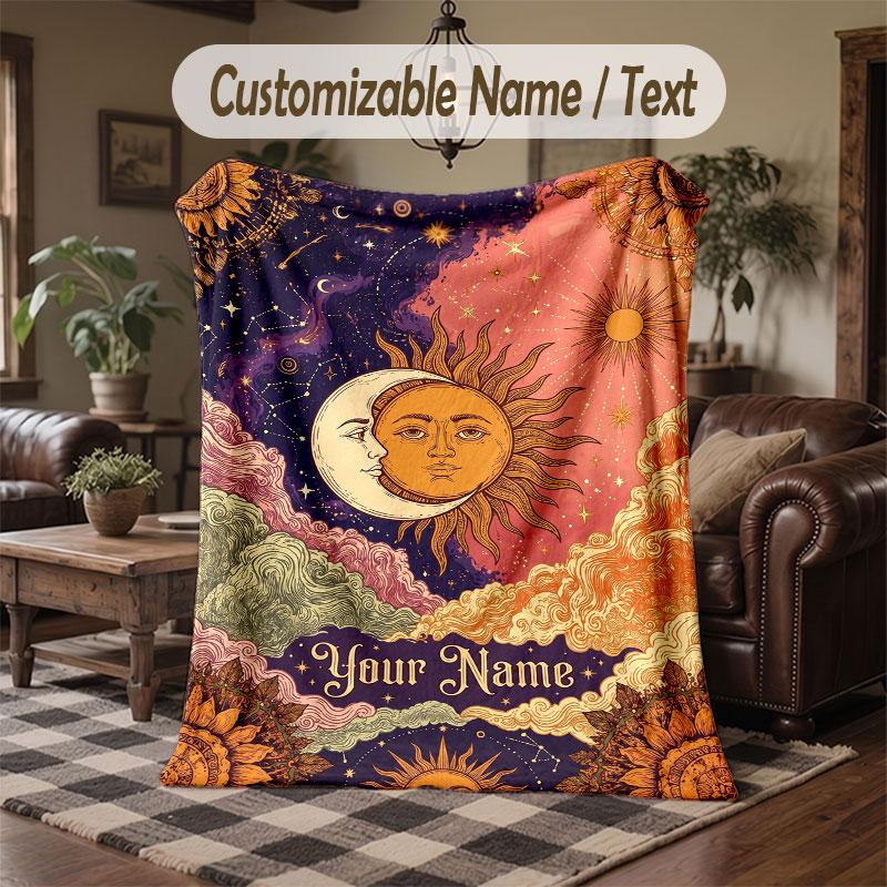 Coperta Cosmica a Tema Spaziale con Nome Personalizzato Testo Coperta Personalizzata Morbida Accogliente per Casa Divano Letto