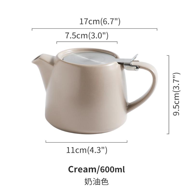 BR600ML Colorful Ceramic Teapot Household Tea Set with Filter Screen Large Capacity Afternoon Tea Infuser Teapot Coffee KettleEY