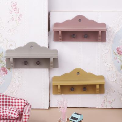 1/12 Dollhouse Wooden Wall Cabinet Clothes Hanger Storage Rack Model Dollhouse Bathroom Furniture Decoration Living Scene Decor