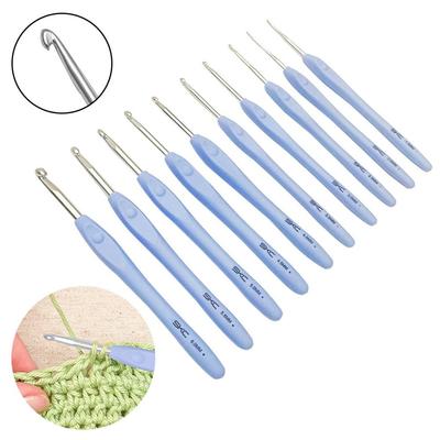 DIY Soft Handle Knitting Needles Multisize Aluminum Crocheting Needles Long Weaving Tool Sweater