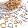 5pcs/lot Gold Stainless Steel Spring Clasps Hooks Round Clasps End Connectors For DIY Necklace Bracelet Jewelry Making Accessory
